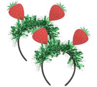 PLAFOPE Bandeau Fraise Décoratif pour Garçon et Filles 2 Pièces en Feutre Doux, Accessoire Cheveux pour Fêtes et Réunions Familiales, Coiffe de Fête Confortable et Jolie