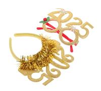 PLAFOPE bandeau nouvel an bandes de cheveux nouvel an Fille bandeau de noël femmes nombre année adultes coiffe de fête Accessoires de photomatons en tissu Doré