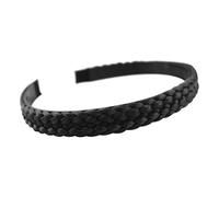 PLAFOPE Bandeau Tressé Noir 1,5 Cm Dents Antidérapantes pour Femme, Serrage-tête Large Mode, Accessoire Cheveux Élégant pour Mariage Bureau Quotidien