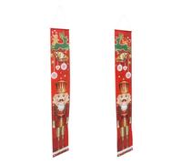PLAFOPE Bannière de Porte de Noël Couplets de Porte Suspendus Série Casse-noisette Polyester Pongé Rouge Ajoute une Ambiance Festive Réutilisable Accueille les Invités pour Restaurants