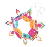 PLAFOPE Bannière Décorative Diwali Carton pour Fête et Photo Guirlande Colorée Facile à Suspendre Décoration Polyvalente pour Classe et Événements Festifs