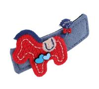PLAFOPE Barrette Cheveux Année Du Cheval Rouge Pinces Snap Tissu avec Motif Cartoon Accessoires Mignons pour Filles Fêtes et Nouvel An Lunaire