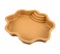 PLAFOPE Bassin pour Reptiles en Plastique Robuste, Bac à Eau Polyvalent pour Tortues et Lézards, Plateau de Bain et Gamelle Marron Jaune, Accessoire Habitat Intérieur et Extérieur