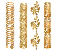 PLAFOPE Bijoux Cheveux 40 Pièces Accessoires Pour Tresses Et Dreadlocks, Anneaux Métalliques Creux Taille Moyenne, Pinces à Cheveux Pour Femmes, Style Pirate, Coiffure Diy Et Fête