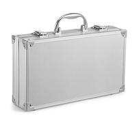PLAFOPE Boîte à Outils Étui Portable Pratique Argenté en Alliage D'aluminium Grosse Capacité Compartiments pour Garage et Maison