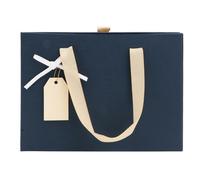 PLAFOPE Boîte de Rangement Bleue en Papier pour Homme Structure Tiroir et Poignée, Coffret Présent Rectangulaire pour Anniversaire et Emballage Festif