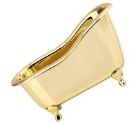 PLAFOPE Boîte de Rangement Maquillage Créative en Abs Légère, Forme Baignoire Dorée, Organisateur de Bureau pour Stylos et Vernis à Ongles