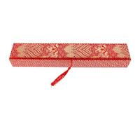 PLAFOPE Boîte de Rangement pour Éventail Pliable en Tissu Rouge 10 Pouces avec Motif Vagues et Nuages Étui Présent Chinois pour Stockage et Décoration Accessoire Multifonction pour