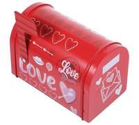 PLAFOPE Boîte en Fer-blanc Rouge Forme Boîte aux Lettres pour Fêtes Coffret Présent Saint-valentin Contenant Sucré Pratique et Décoratif 1 Pièce