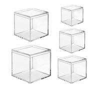 PLAFOPE Boîtes Acryliques Couvercle Protecteur Lot de 5 Boîtes de Rangement Transparentes Pratique Coffret à Bijoux Multifonctionnel