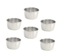 PLAFOPE Bols à Sauce Résistant aux Acides 80ml 6pcs en Acier Inoxydable Tasses D'apéritif Argentées pour Condiments pour Restaurants et Maison