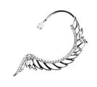 PLAFOPE Boucles D'oreilles à Clip en Cristal Ailes D'ange, sans Perçage, Bijoux Manchette Enveloppant L'oreille, Légères et Élégantes pour Mariage et Usage Quotidien
