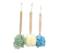 PLAFOPE Boules De Bain à Long Manche 3 Pcs En Bois Doux Exfoliant Pour Massage Du Dos Femmes Et Hommes Bain Facile à Saisir