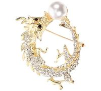PLAFOPE Broche Dragon Vintage en Métal Doré à Cristaux Petite Broche Décorative pour Veste Épingle de Revers Chinoise Accessoire Polyvalent pour Fêtes et Tenues Élégantes