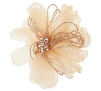 PLAFOPE Broche Fleur en Tissu Dorée pour Femme, Épingle à Broche à Fleurs, Accessoire Léger et Solide, Décoration Floral Élégante, pour Robes et Événements Formels