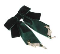 PLAFOPE Broche Nœud en Velours Vert Foncé, Accessoire Mode Élégant, Épingle à Nœud pour Femme, Décoration Polyvalente, Style Casual Chic, Taille Moyenne