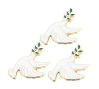 PLAFOPE Broches Oiseau De Paix En Métal Alliage Solide, Lot De 3 Pièces, Épingle Col Pour Femme Et Homme, Accessoire Mode Polyvalent Pour Pull, Paquet Et Chapeaux, Symbole Harmonie Rameau D’olivier