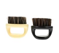 PLAFOPE Brosse à Barbe et Peigne Sculptant 2 Pièces Noir et Beige Brosse de Toilettage Manuelle Poils de Cheval pour Hommes Nettoyage Barbe Salon Barbier