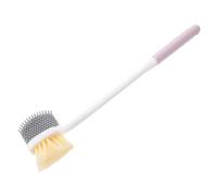 PLAFOPE Brosse à Pied à Long Manche Double Face pour Poils Doux Exfoliants Brosse de Nettoyage Ergonomique pour Sensibles Adaptée Aux Personnes Âgées et Femmes Enceintes Couleur Violette