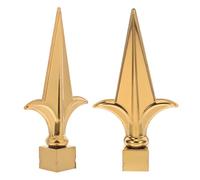 PLAFOPE Capuchon de Mât de Drapeau en Acier Inoxydable Doré, 2pcs, Installation Facile et Résistant la Flexion, pour Jardin et Clôture de Cour
