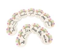 PLAFOPE Cartes Mensuelles pour Bébé en Cercles en Bois 14 Pièces, Accessoire Photo Créatif Design Élégant pour Célébrer la Première Année de Vie
