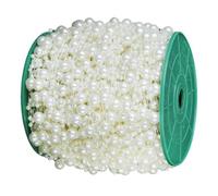PLAFOPE Chaîne Perlée Beige pour Bricolage Déco Mariage DIY Perles Rondes Rouleau de Guirlande Perles Artificielles pour Accessoires et Ornements