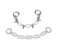 PLAFOPE Chaînes Pour Chaussures Punk Hip-hop, Accessoires Métalliques Décoratifs, Style Gothique Noir, Lot De 2, Unisexe, Pour Sneakers Et Chaussures Urbaines, Design Clous Et Lames, Mode Alternative