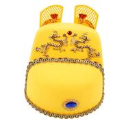 PLAFOPE Chapeau de Costume Empereur Chinois Dragon Jaune avec Ailes Accessoire Traditionnel Asiatique pour Fête et Spectacle Cosplay