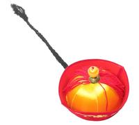 PLAFOPE Chapeau d'Empereur Chinois Asiatique avec Tresses Accessoire de Cosplay et Déguisement Ancien Chapeau Cour Royale Rouge Bordé pour Fêtes Spectacles et Théâtre Adulte