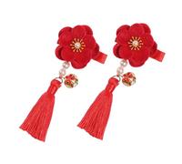 PLAFOPE Children Hair Grip with Flower Design Cute Tassel Hairpin for Girls Traditional Chinese Style Hair Accessories