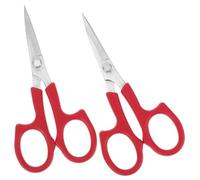 PLAFOPE Ciseaux de Beauté Multifonction en Acier Inoxydable et Abs Rouge, Lot de 2 Pièces pour Hommes et Femmes, Outils de Toilettage pour Sourcils et Maquillage des Yeux