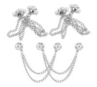 PLAFOPE Clips Magnétiques en Métal et Plastique Accessoire Portable avec Chaîne 8pcs Fermeture Magnétique Polyvalente pour Vêtements Argentés pour Usage Quotidien et Sports Extérieurs