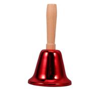 PLAFOPE Cloche à Main Métal Rouge avec Manche Bois Cloche de Service Bruyante et Compacte pour Écoles Bureaux Réceptions et Hôtels Portable et Claire Dimensions