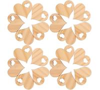 PLAFOPE Coeurs Découpes en Bois 50pcs Tranches Cœur Forme Lisse pour Décoration Anniversaire et Mariage
