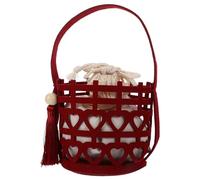 PLAFOPE Coffret Mariage Style Chinois en Feutre Rouge à Double Symbole de Boîte à Poignées pour Bonbons et Présents Décorations Festives pour Noces et Fêtes Traditionnelles Rangement
