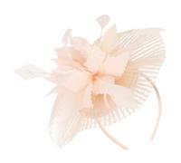 PLAFOPE Coiffe Fascinatrice Femme en Maille et Plumage, Rose, Style Vintage