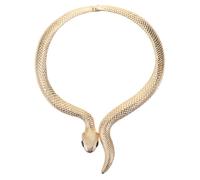 PLAFOPE Collier Ras-du-cou Serpent en Alliage Doré, Bijou Vintage pour Femmes, Décoration de Cou Halloween, Accessoire Mode Épais et Exagéré, Présent Élégant pour Soirées