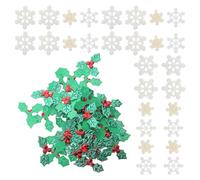 PLAFOPE Confettis de Noël Flocons de Neige Pailletés Blancs en Plastique Décorations de Noël pour Loisirs Créatifs Fournitures de Bricolage pour Couronnes Coiffures et Coques de