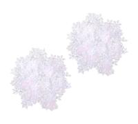 PLAFOPE Confettis Flocons de Neige 2 Cm Blanc 2 Sachets 300 Pièces Autocollants en Tissu Décoration de Fête de Noël, Accessoires DIY pour Déco Sapin, Table et Intérieur Festif