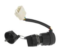 PLAFOPE Contacteur D'allumage Noir avec Clé, 5 Connecteurs pour Véhicule en ABS et Métal Structure Simple Interrupteur de Démarrage Compatible Voiture et Camion