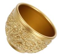 PLAFOPE Coupe Vintage en Laiton Doré Feng Shui Motifs Dragon et Phénix, Tasse à Thé Chinoise Multifonctionnelle pour Cérémonie Kung Fu, Bol à Trésor Décoratif pour Bureau et Collection,