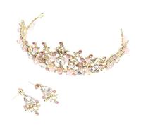 PLAFOPE Couronne de Mariage Accessoires de Mariée en Élégante Diadème Rose Bandeau pour Femmes et Filles pour Fêtes et Engagements