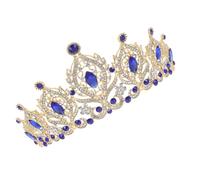 PLAFOPE Couronne de Mariage en Alliage Cristaux Blancs et Bleus Serrage-Tête Léger pour Accessoires pour Cheveux de Mariée Couronne D’Anniversaire pour Femmes Bijoux de Cérémonie et