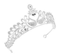 PLAFOPE Couronne de Mariée en Alliage Strass Diadème Délicat de Fille Modèle Cygne Accessoire Coiffure Argenté pour Cérémonie Mariage et Séance Photo Tenue Cérémonie Couleur Aléatoire