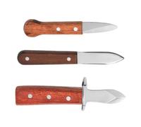 PLAFOPE Couteau Huitres Professionnel 3 Pièces Manche en Bois et Lame en Acier Inoxydable, Poignée Confortable et Design Élégant pour Ouvrir Conch et Huîtres Style Plusieurs styles