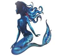 PLAFOPE Décoration Murale en Métal Bleu de Sirène pour Jardin et Extérieur Installation Facile, Design Élégant et Thème Artistique Romantique