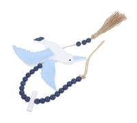PLAFOPE Décoration Murale Oiseau Marin Bois Peint Main Suspension Authentique Méditerranéenne pour Chambre Côtière Décor Bord de Mer pour Maternelle et Ambiance Océanique