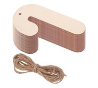 PLAFOPE Découpes en Bois Brut de Canne à Sucre avec Ficelle 30 Pièces Plaques Vierges DIY pour Peinture et Décoration de Noël Activités Manuelles et Fête Familiale