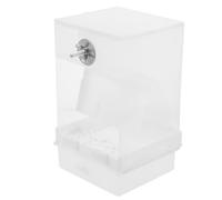 PLAFOPE Distributeur de Nourriture pour Animaux en Acrylique Blanc Grosse Capacité Design Pratique et Gain de Temps pour Alimentation Automatique des Perroquets