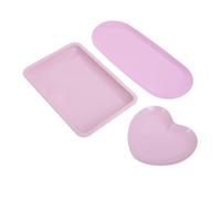 PLAFOPE Ensemble De 3 Organiseurs Doutils De Nail Art En Acier Inoxydable Plateau De Service En Forme De Cœur Pour Présentation Dartisanat